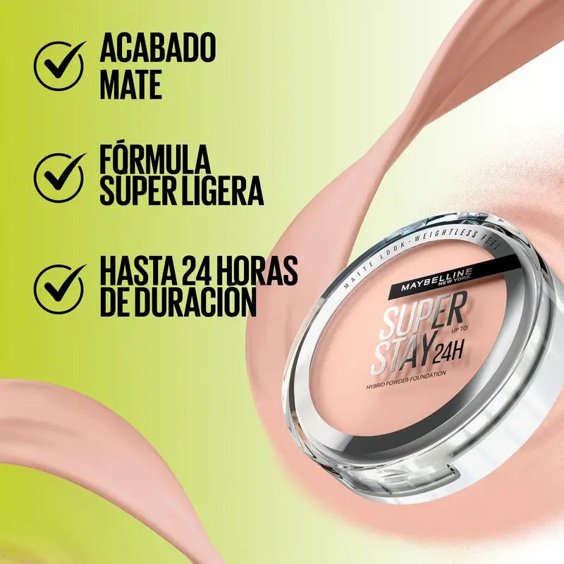 Maybelline New York Superstay Hybrid 24H Πούδρα βάσης μακιγιάζ, εξαιρετική κάλυψη, εξαιρετικά ελαφριά, έως 24 ώρες, απόχρωση 30