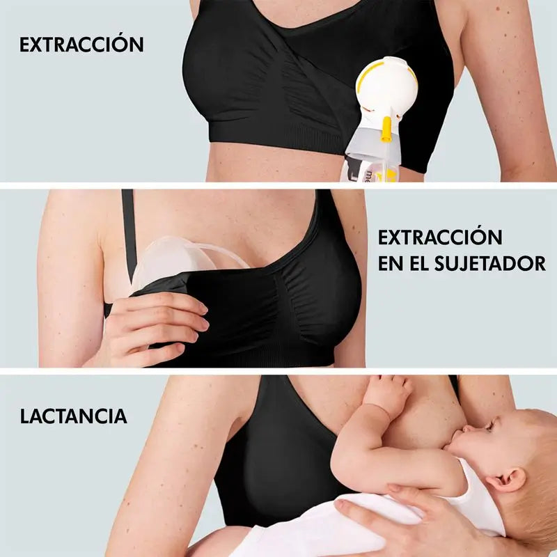Medela Σουτιέν θηλασμού και άντλησης 3 σε 1, μαύρο, μέγεθος L, 1 τεμ.