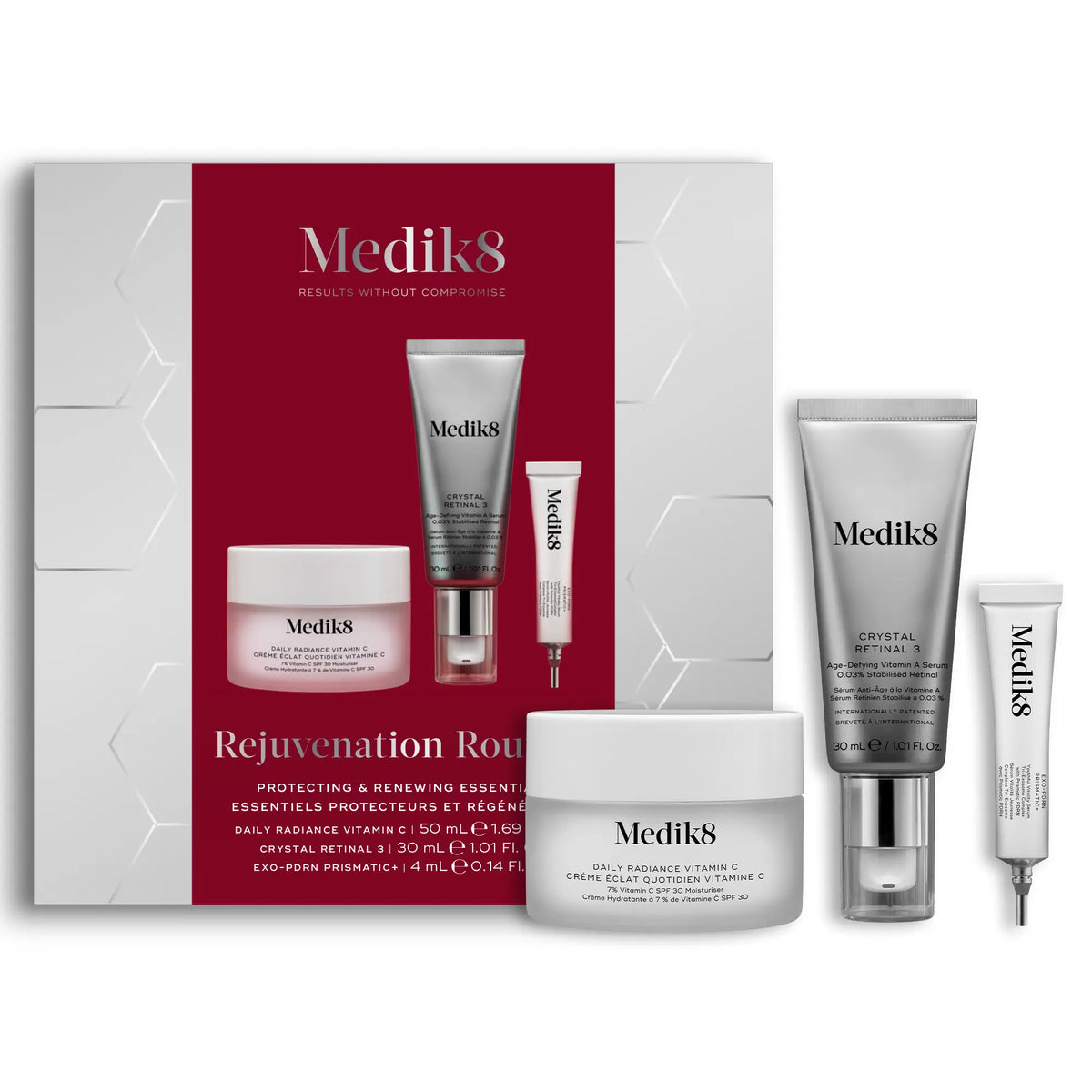 Medik8 Πακέτο ρουτίνας αναζωογόνησης με βιταμίνη C, Retinal 3 και Exo-PDRN