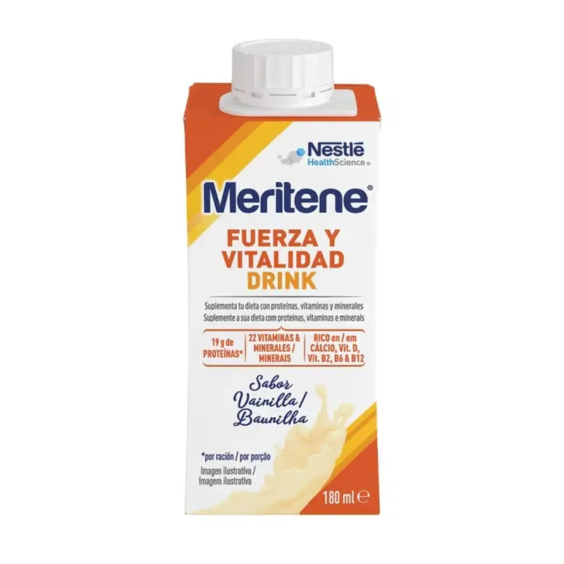 Meritene Δύναμη και Ζωτικότητα Ποτό Βανίλια, Προωθητική συσκευασία 10+2 x 180 ml