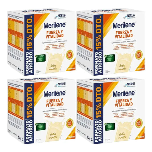 Meritene Δύναμη & Ζωτικότητα Βανίλια Οικονομική συσκευασία 4 x 30 φακελάκια