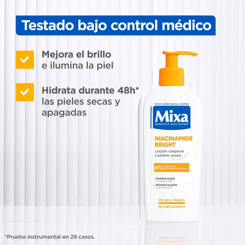 Mixa Λοσιόν Σώματος με Νιασιναμίδη για Ξηρές και Θαμπές Επιδερμίδες, 250 ml