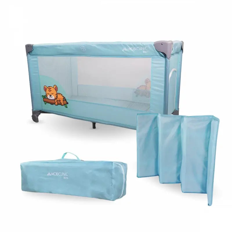 Mobiclinic Mofli Travel Cot With Wheels Blue