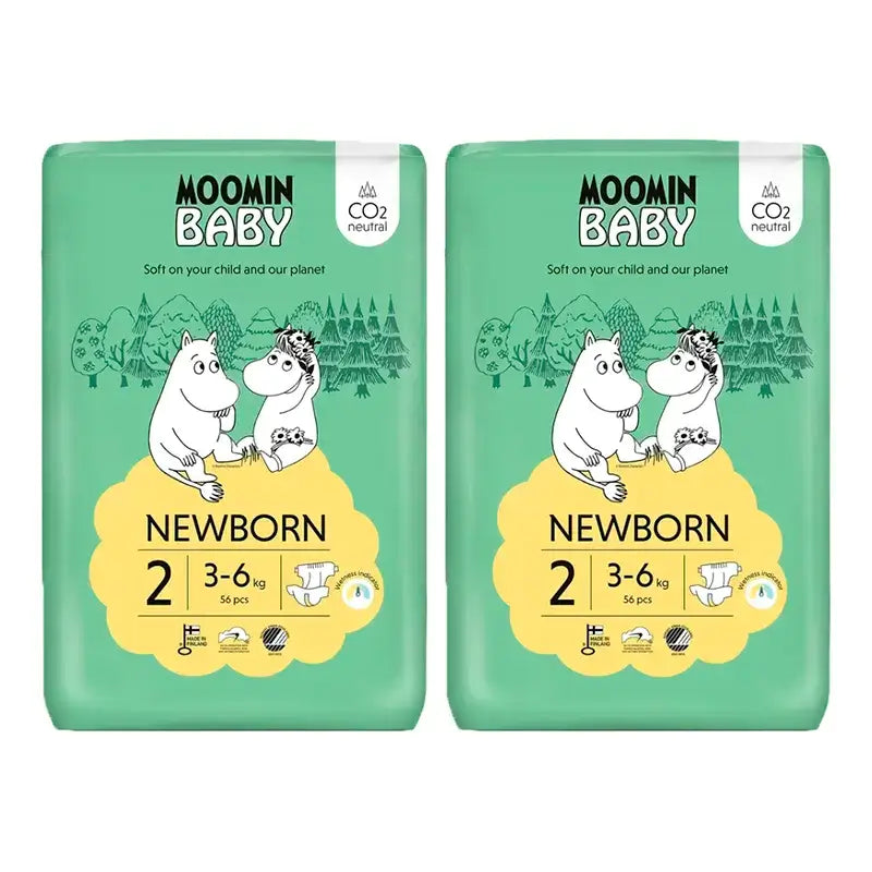 Πάνες Moomin Baby Μέγεθος 2, 2 x 56 τεμάχια