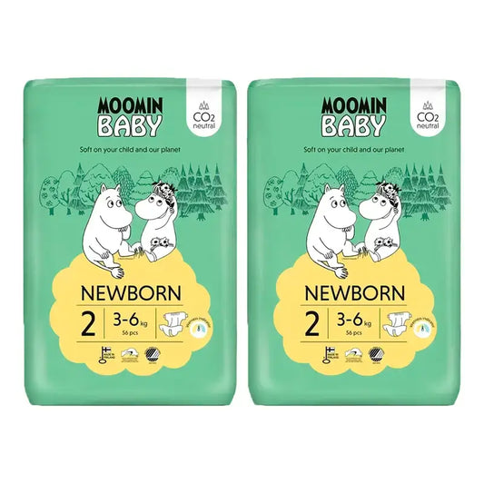 Πάνες Moomin Baby Μέγεθος 2, 2 x 56 τεμάχια
