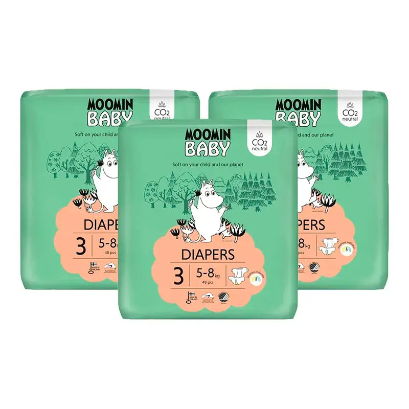 Πάνες Moomin Baby Μέγεθος 3, 3 x 48 τεμάχια