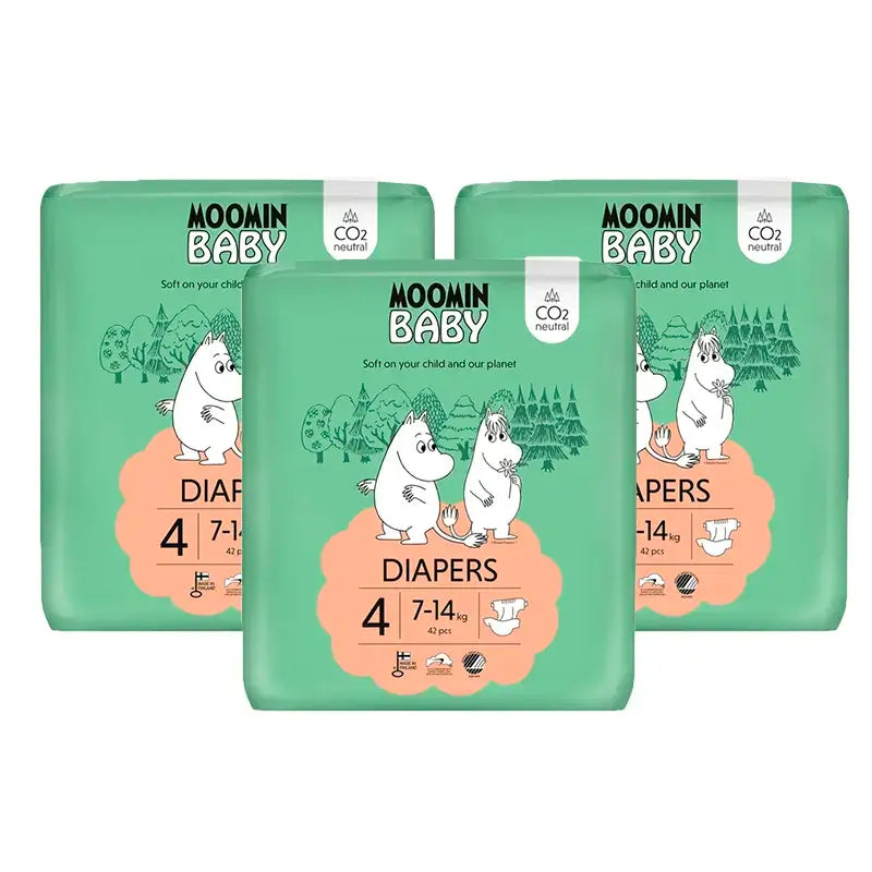 Πάνες Moomin Baby Μέγεθος 4, 3 x 42 τεμάχια