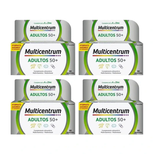Multicentrum 50+: Πολυβιταμινούχο συμπλήρωμα διατροφής για ενήλικες 50+, συσκευασία 4 x 90 δισκία