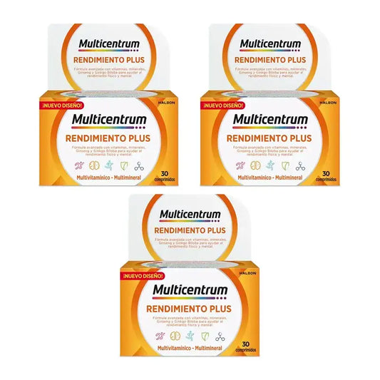 Multicentrum Rendimiento Plus Πολυβιταμινικό Πακέτο 3 x 30 δισκία