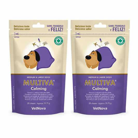 Multiva Vetnova Multiva Calming για μεσαίου και μεγάλου μεγέθους σκύλους, 25 μασώμενα, συσκευασία των 2