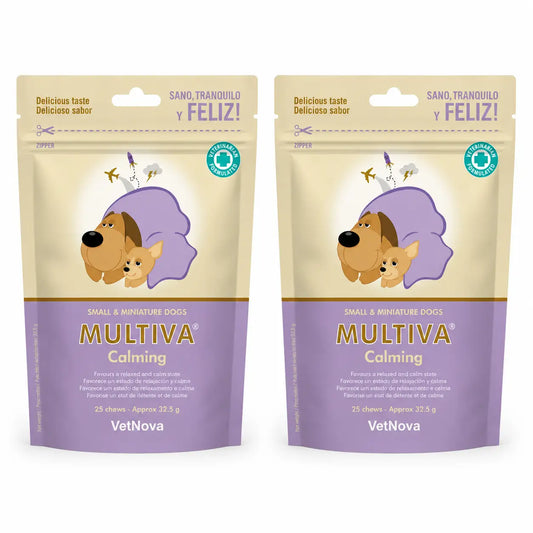 Multiva Vetnova Multiva Calming για μικρά και μινιατούρα σκυλιά, 25 μασώμενα, συσκευασία των 2