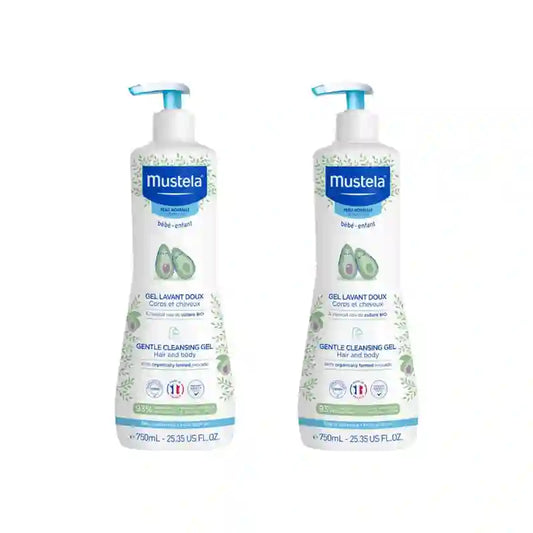 Mustela Απαλό Αφρόλουτρο με Βιολογικό Αβοκάντο, 2×750 ml 