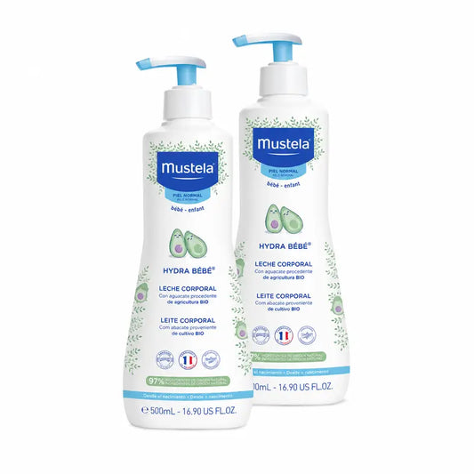 Mustela Hydra Bebé Γαλάκτωμα Σώματος με Βιολογικό Αβοκάντο, Συσκευασία 2 x 500 ml