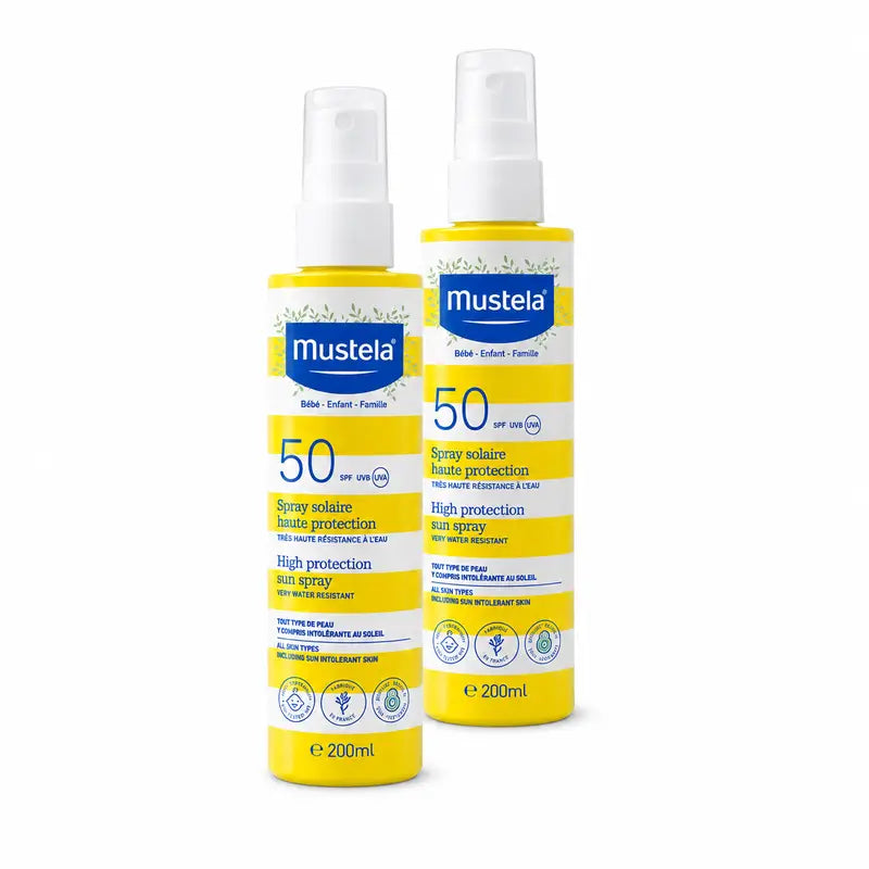 Mustela Αντηλιακό Γάλα Πολύ Υψηλής Προστασίας SPF 50, Συσκευασία 2 x 200 ml