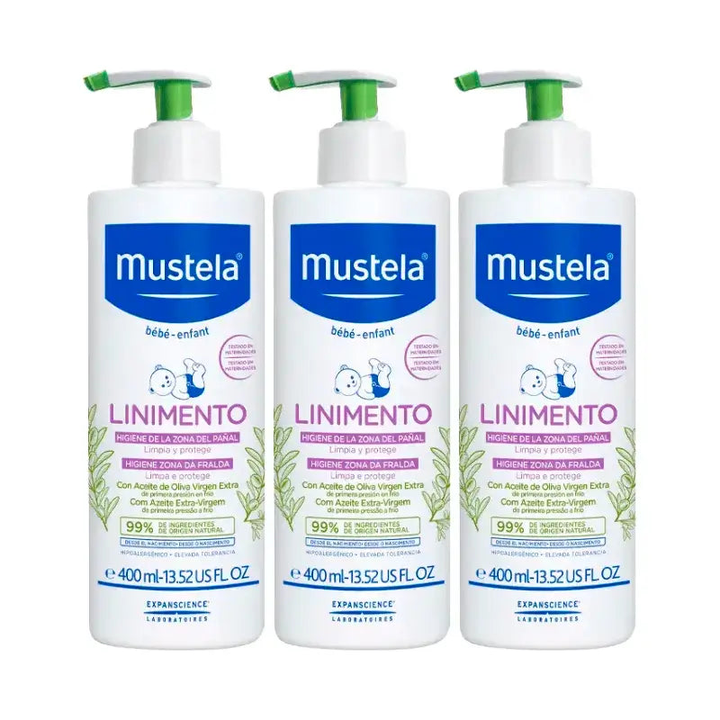 Mustela Λιμνίο για την υγιεινή των παιδιών, Συσκευασία 3 x 400 ml