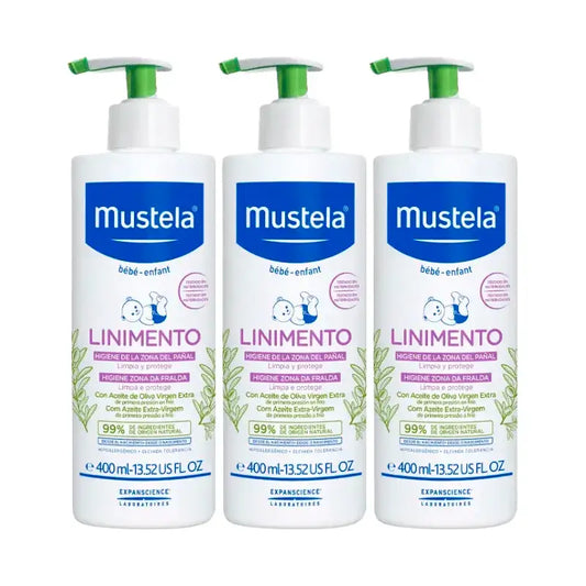 Mustela Λιμνίο για την υγιεινή των παιδιών, Συσκευασία 3 x 400 ml