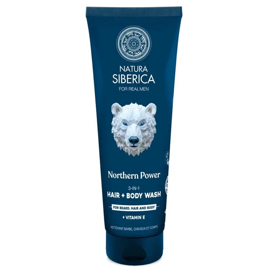 Natura Siberica Men Wild Arctic. Τζελ 3 σε 1 για τα μαλλιά, το σώμα και το πρόσωπο, 200 ml