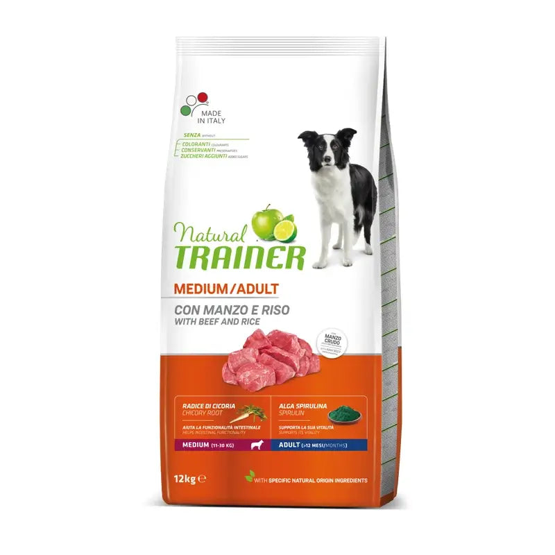 Natural Trainer Canine Adult Medium Μοσχάρι 12Kg, τροφή για σκύλους