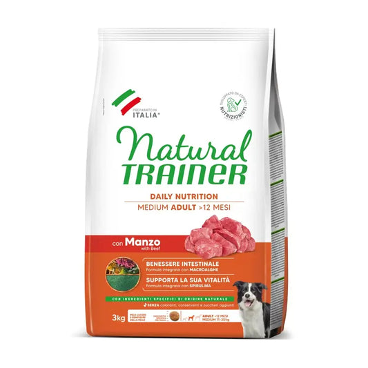 Natural Trainer Canine Adult Medium Βόειο 3Kg, τροφή για σκύλους