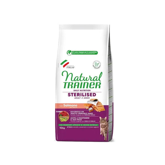 Natural Trainer Feline Adult Esterilizado Salmon 10Kg, τροφή για γάτες