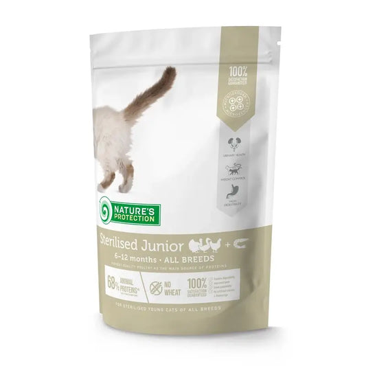 Natures Protection Detox Cat Sterilised Junior Πτηνά και Κρίλ 400 γρ. 