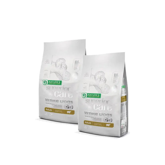 Natures Protection Superior Care White Dogs Τροφή για ενήλικα σκυλιά μικρού και πολύ μικρού μεγέθους με αρνί, συσκευασία 2 x 1,5 Kg
