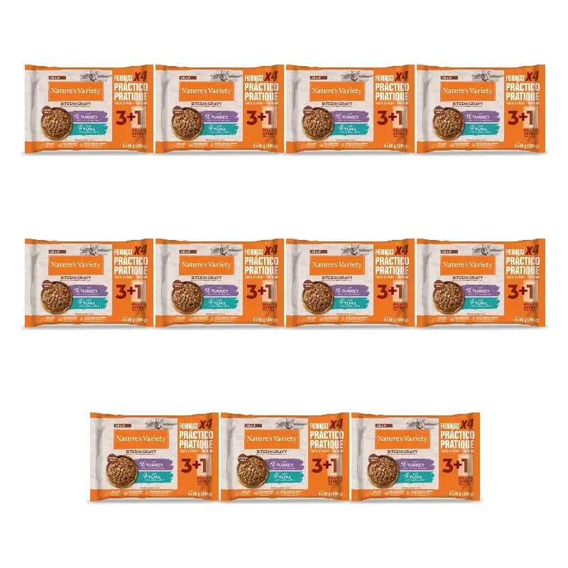 Nature'S Variety Υγρή τροφή για γάτες, με γαλοπούλα και τόνο, Flowpack, 11 x 340 γρ.