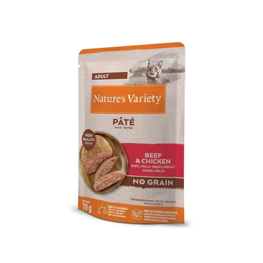 Nature'S Variety Υγρή τροφή για γάτες, Mini, με βόειο κρέας και κοτόπουλο, ατομική συσκευασία, 70 γρ.