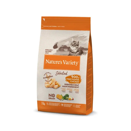 Nature'S Variety Feline Adult Selected για στειρωμένες γάτες με κοτόπουλο 3Kg, τροφή για γάτες