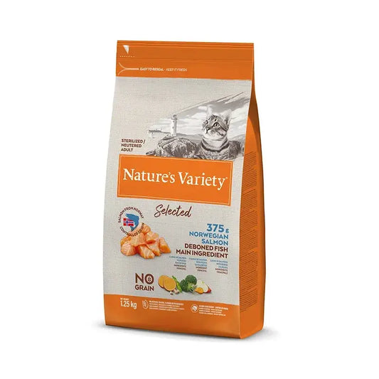 Nature'S Variety Feline Adult Selected για στειρωμένες γάτες με σολομό 1,25 kg, τροφή για γάτες