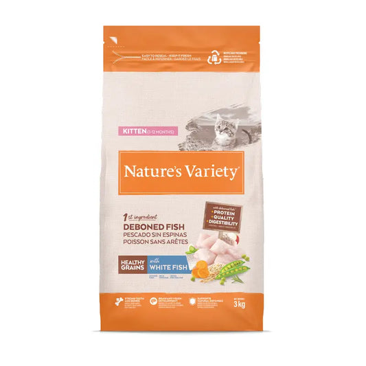 Nature'S Variety Healthy Grain Kitten Τροφή για γατάκια με λευκό ψάρι, 3 kg
