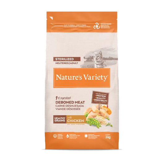 Nature'S Variety Τροφή Healthy Grain για στειρωμένες γάτες, με κοτόπουλο, φυσική, 3 kg