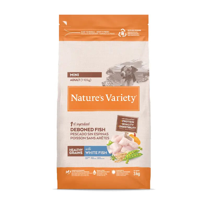 Nature'S Variety Τροφή για σκύλους, Mini, με λευκό ψάρι, φυσική, 3 kg