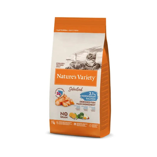 Nature'S Variety Selected Feline Adult Esterilizado Salmon, 7 kg, τροφή για γάτες