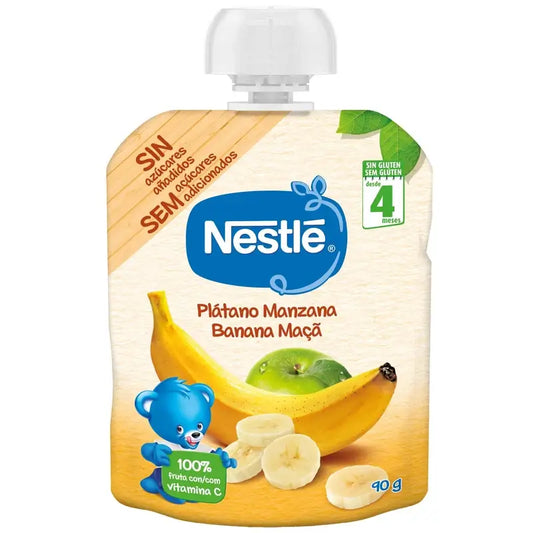 Nestlé Σακουλάκι με γεύση μπανάνα και μήλο, 90 γρ.