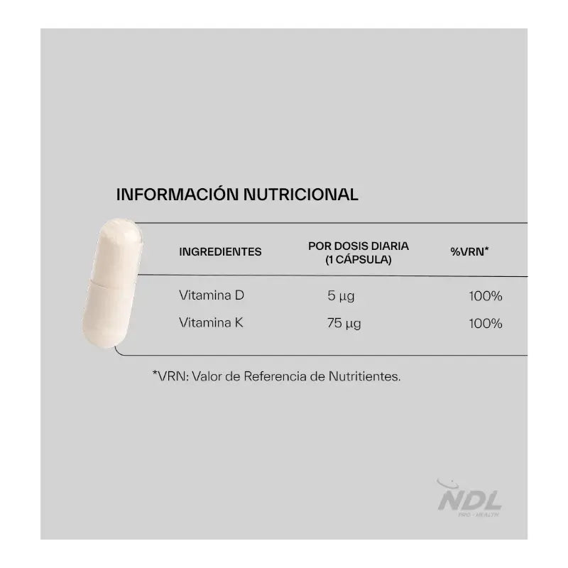 Ndl Pro-Health  Βιταμίνη D3 και K2, 90 κάψουλες