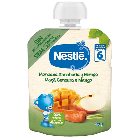 Nestlé Σακουλάκι με μήλο, καρότο και μάνγκο, 90 γρ.
