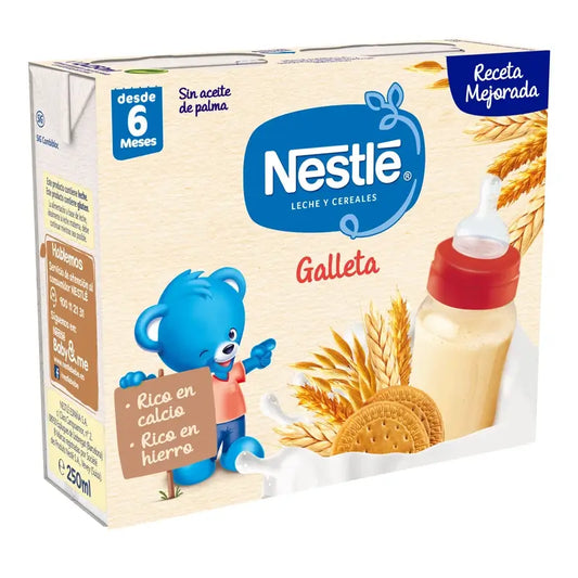 Nestlé Brik Γάλα και δημητριακά 8 είδη δημητριακών με μπισκότο María, 2X250 γρ.