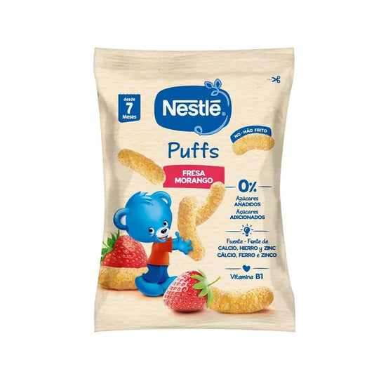 Nestlé Healthy Snacking Happy Puffs Καλαμπόκι-Φράουλα, 28 g
