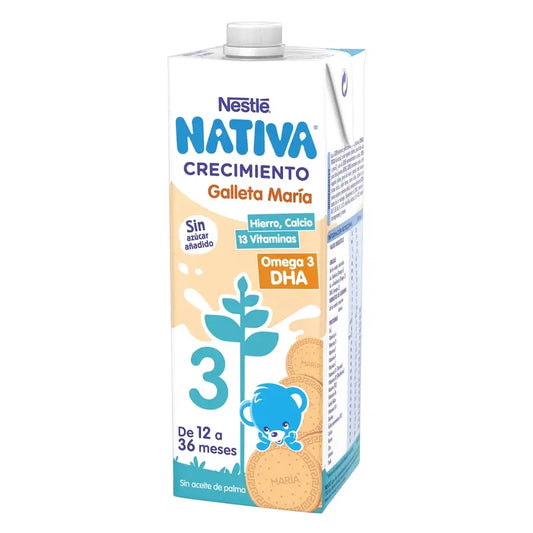 Nestlé Nativa Crecimiento 3 με γεύση μπισκότου, 1 λίτρο