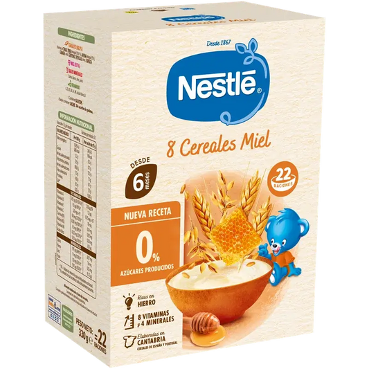 Nestlé Παιδική χυλό με 8 δημητριακά και μέλι, 330 γρ.
