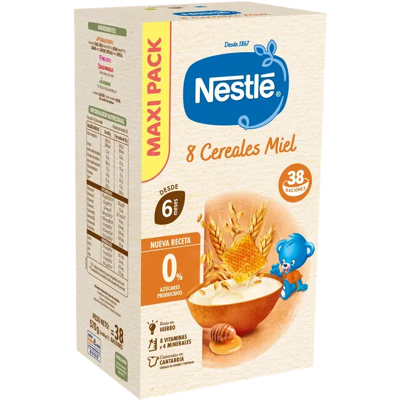 Nestlé Παιδική τροφή με 8 δημητριακά και μέλι, 570 γρ.