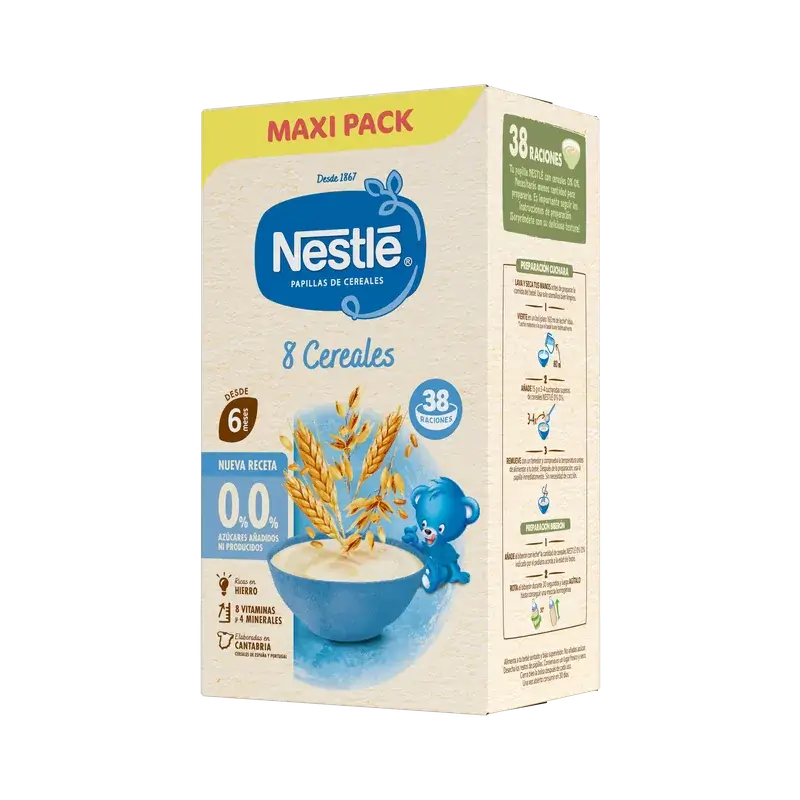 Nestlé Παιδική τροφή με 8 δημητριακά 0%, 570 γρ.