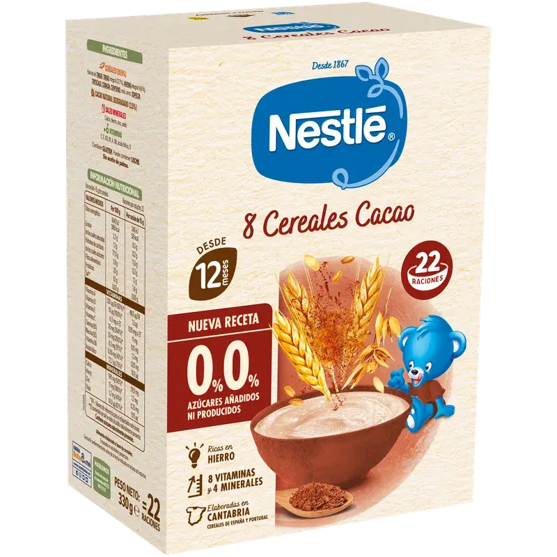 Nestlé Παιδική χυλό 8 δημητριακών 0% κακάο, 330 γρ.