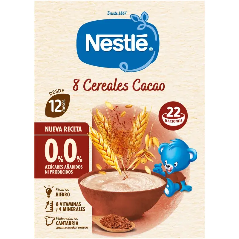 Nestlé Παιδική χυλό 8 δημητριακών 0% κακάο, 330 γρ.