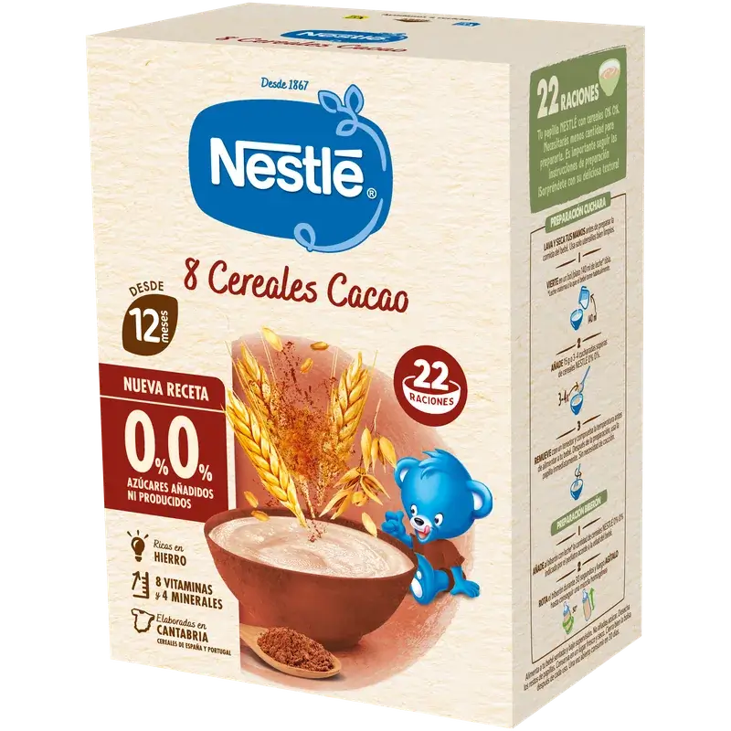 Nestlé Παιδική χυλό 8 δημητριακών 0% κακάο, 330 γρ.