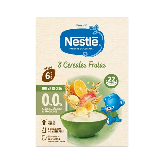 Nestlé Παιδική τροφή με 8 δημητριακά, 0% φρούτα, 330 γρ.