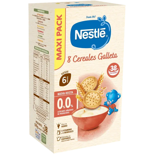 Nestlé Παιδική τροφή με 8 δημητριακά, χωρίς μπισκότο, 570 γρ.