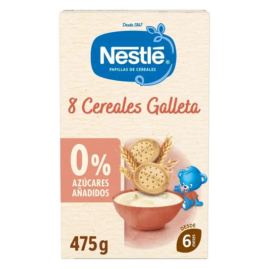 Nestlé Παιδικές Τροφές με 8 είδη δημητριακών και μπισκότο María, 475 g