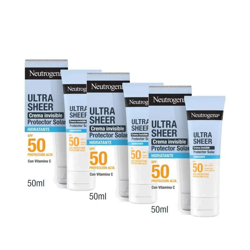 Neutrogena Ultra Sheer Αόρατη Ενυδατική Κρέμα SPF 50, Συσκευασία 3 x 50 ml